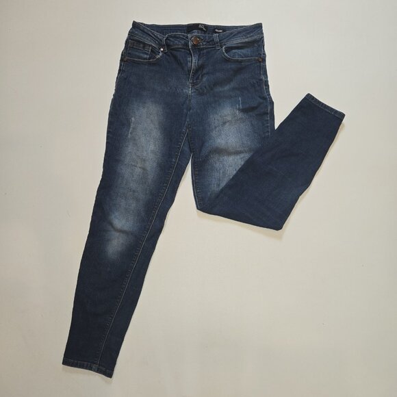 1822 Denim Adrianna Skinny Jeans 8 Womens Stretch Midrise Distressed Tapered Fad - Picture 1 of 8